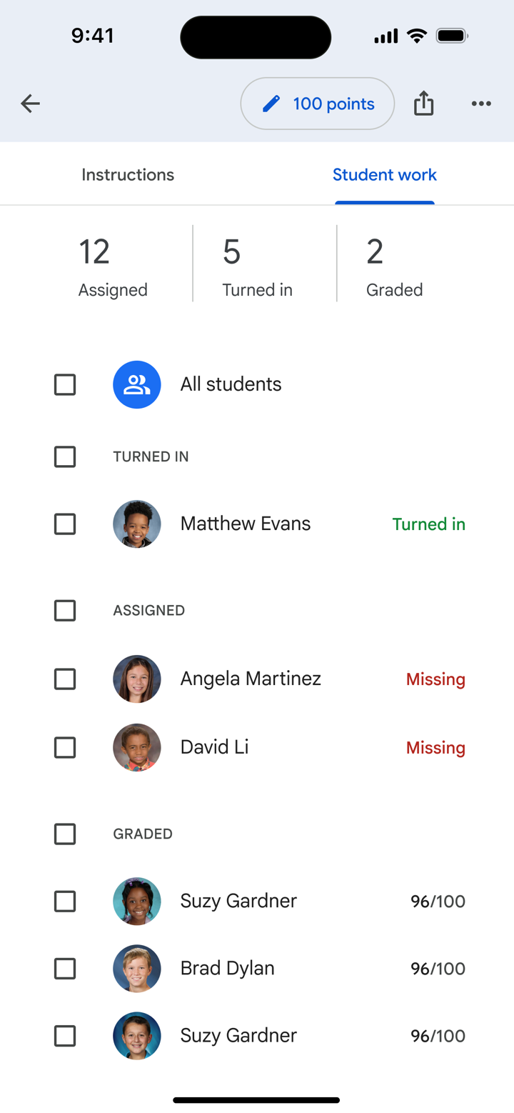 Google Classroom screenshot 4