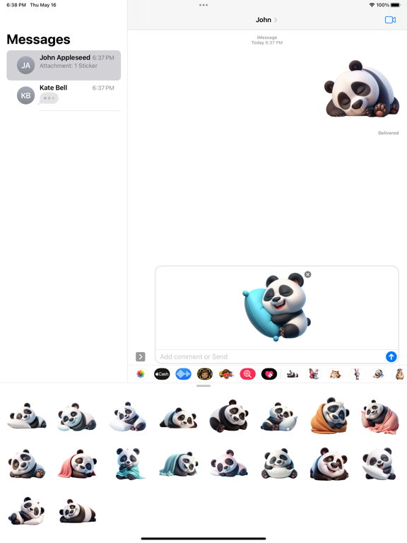Screenshot #5 pour Sleeping Panda Stickers