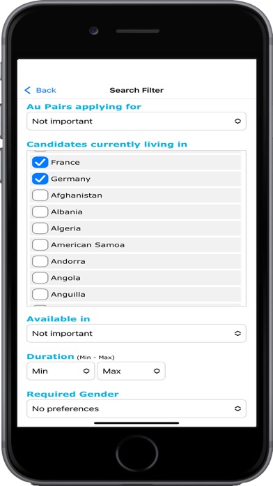 AuPair.com Screenshot