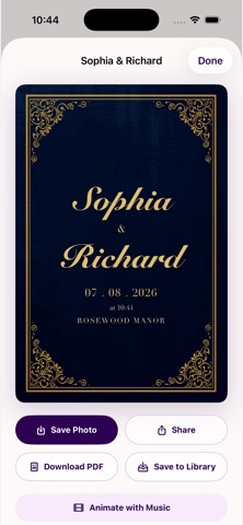 AI Invitation Card Maker iPhone screenshot