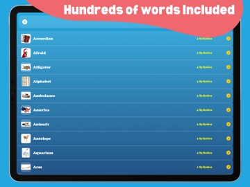 Syllables Splash iPad screenshot