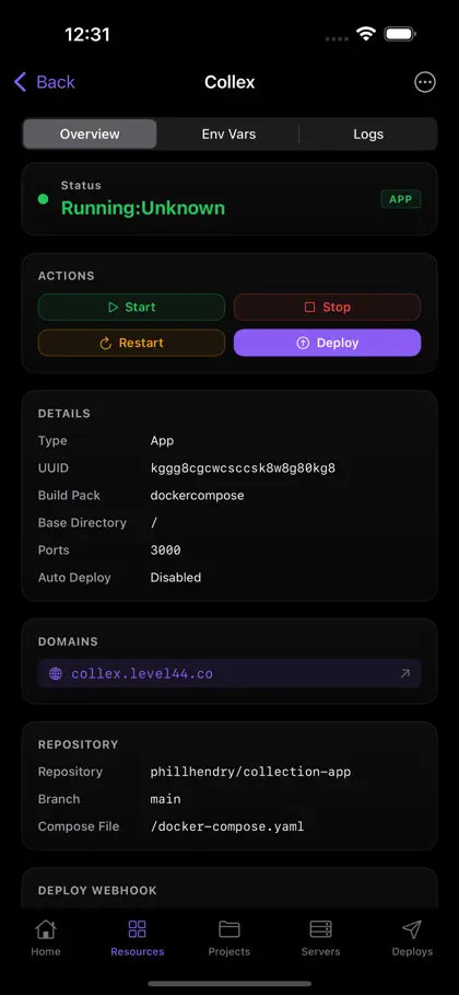 Gantry - Coolify Manager ekran görüntüsü 4 / 5