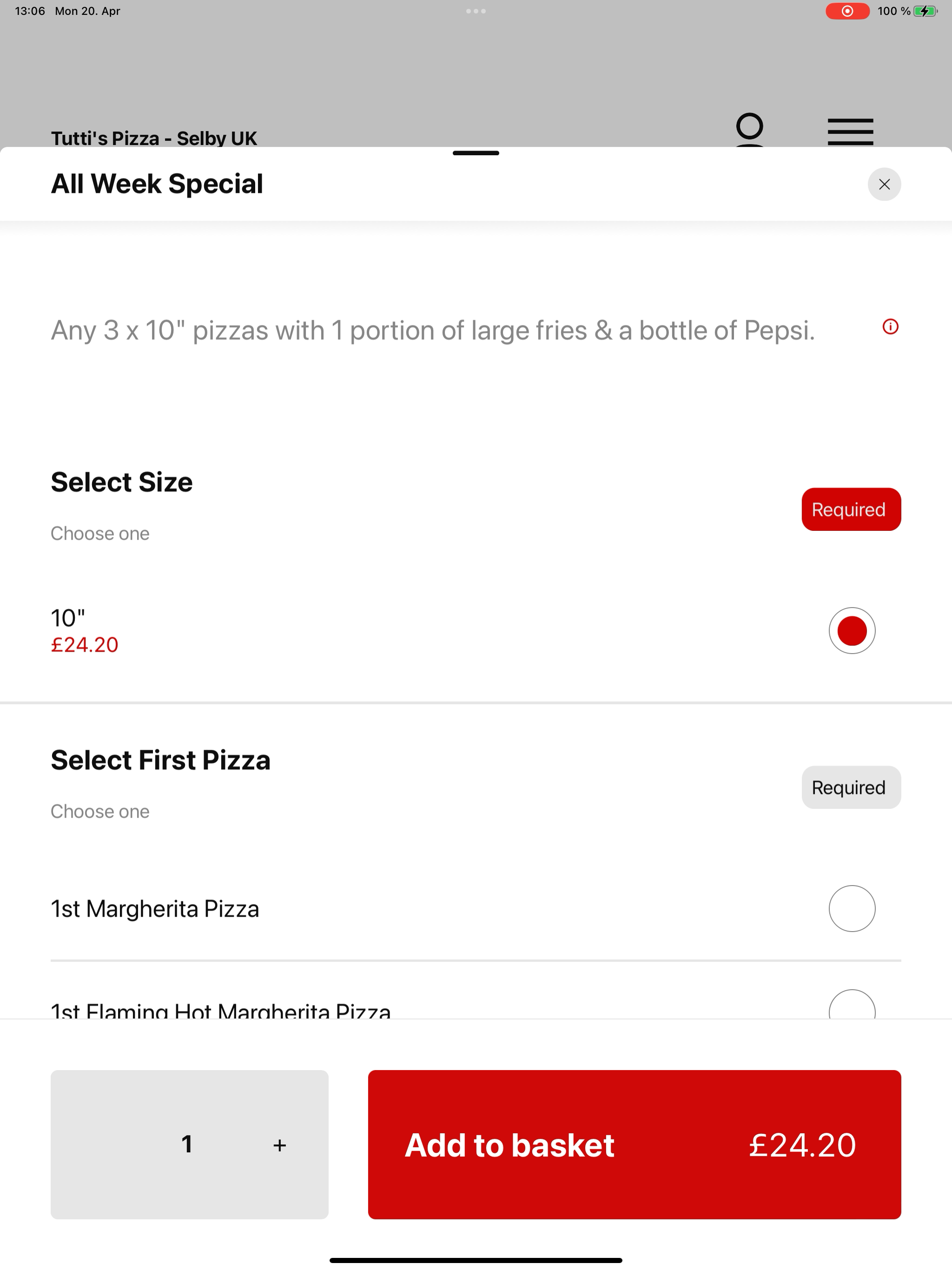 Tutti's Pizza UK screenshot 8