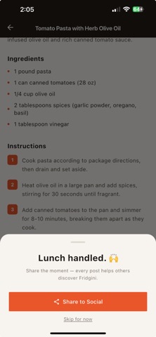 Fridgini iPhone screenshot