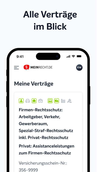 MEINRECHT Kundenbereich Screenshot