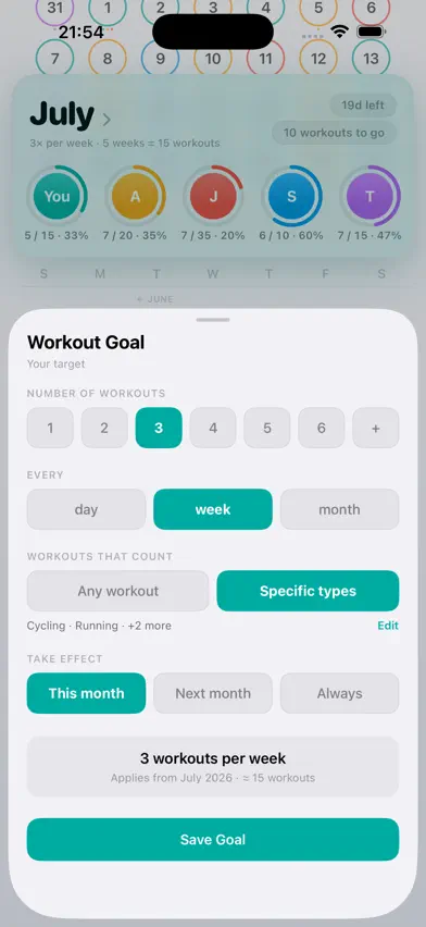 FitnUS Goals screenshot 2