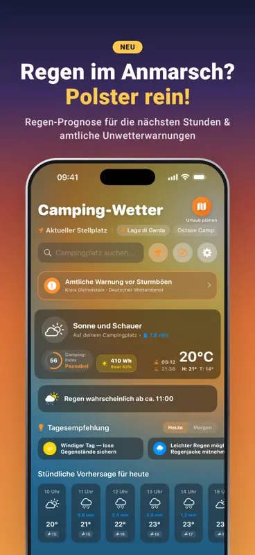 Camping-Wetter: Wind, Sonne screenshot 3 of 8