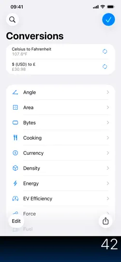 Captura de pantalla de PCalc en iPhone 6