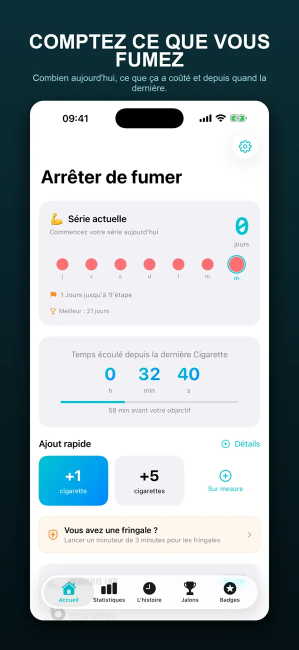 Screenshot #1 pour Compteur Cigarettes & Vape