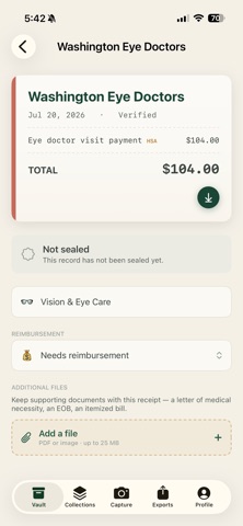 Receipt Locker iPhone screenshot