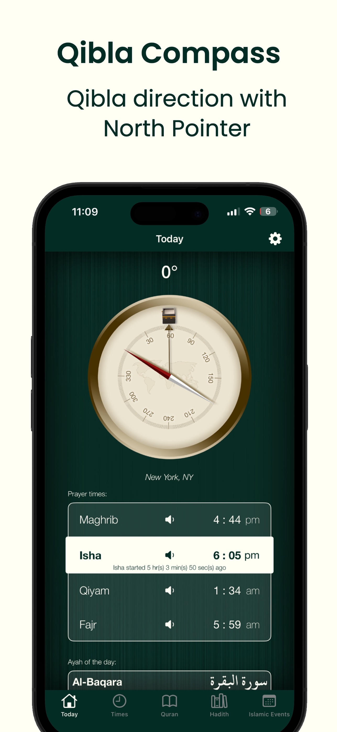 Screenshot 1 of Prayer Times Qibla Compass Pro
