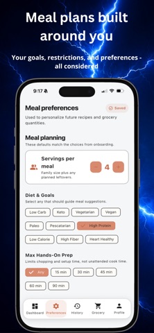 Lightning Fast Meal Planner iPhone screenshot