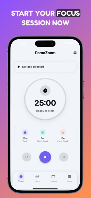 Pomodoro Timer – Pomozoom Screenshot 1 of 7