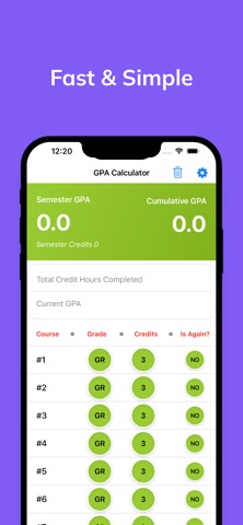 GPA Calculator iPhone screenshot