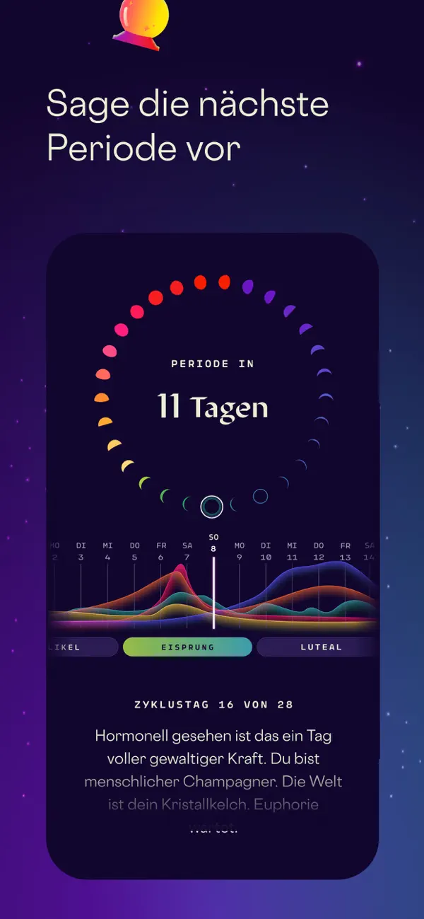Stardust Period Tracker iPhone App Screenshot 2 – Gesundheit & Fitness