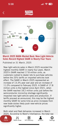 NADA – Official Mobile App Screenshot 3 of 6