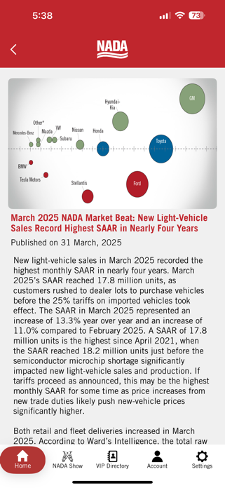 NADA – Official Mobile App Screenshot 3 of 6