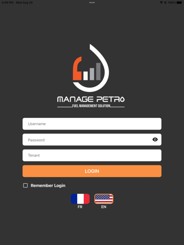 Manage Petro 2026 app screenshot