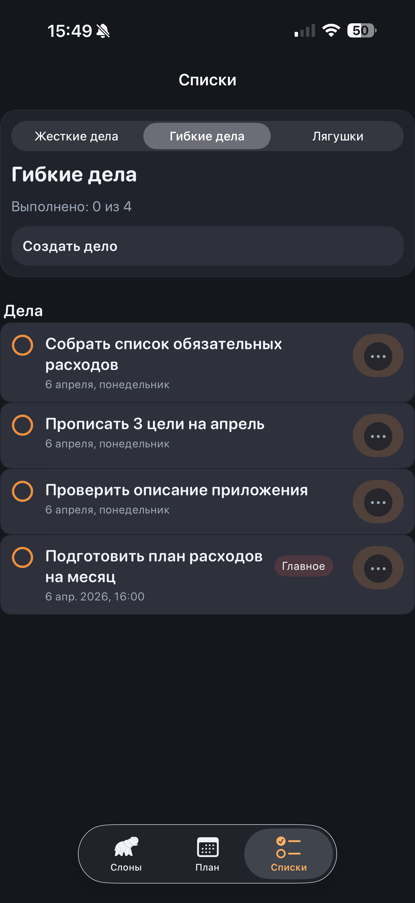Будьте Богаты — Планировщик