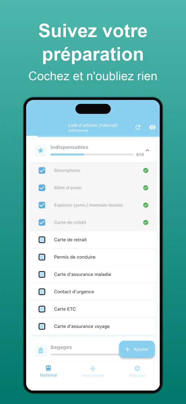 Screenshot #2 pour Check-list de Voyage