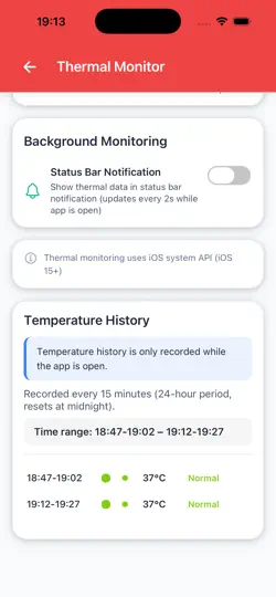 Phone Temperature iPhone Ekran Görüntüsü 4