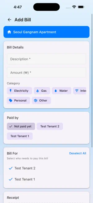 PanaHom: Rent & Bill Split screenshot 1