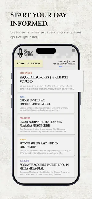The Daily Catch - News Reader screenshot 1