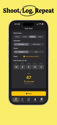 Shotlytic - Range journal screenshot