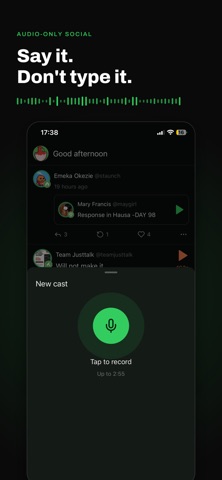 JustTalk: voicenote sharing screenshot