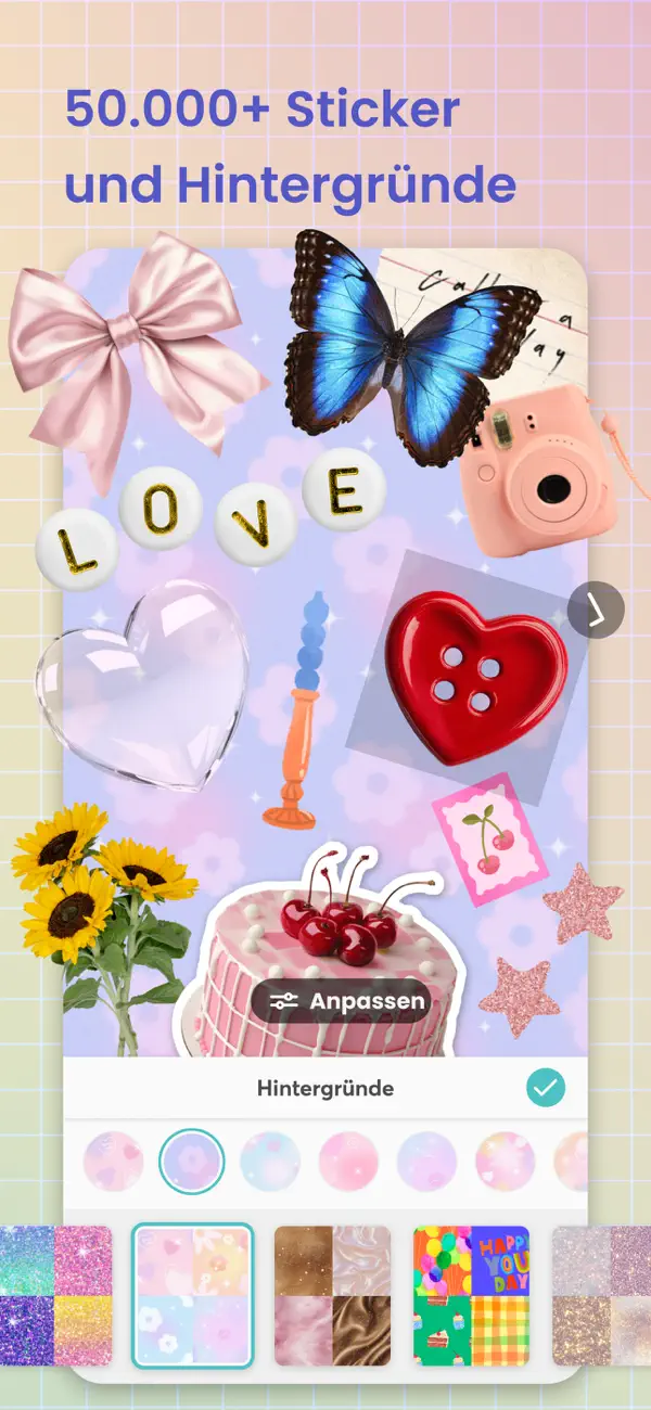 PicCollage: KI Foto Bearbeiten iPhone App Screenshot 8 – Foto & Video