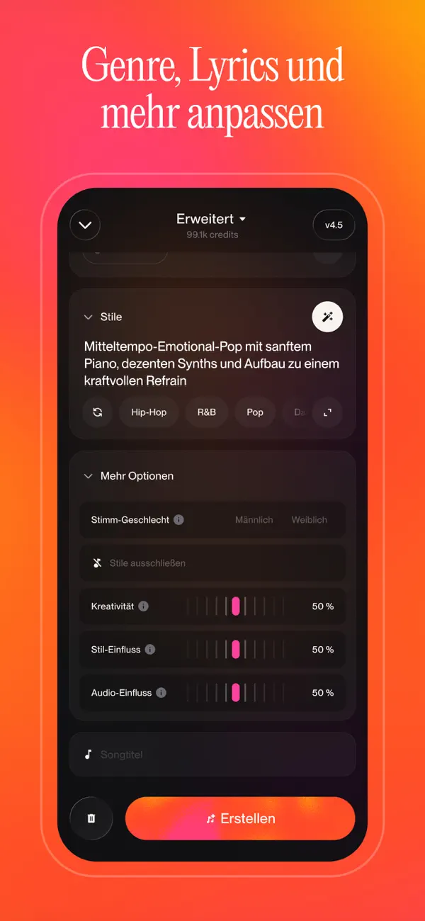 Suno - Musik Machen mit KI iPhone App Screenshot 2 – Musik