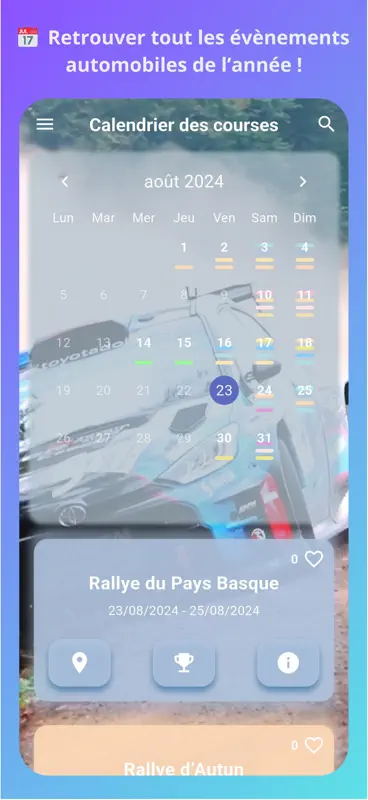Rallye Sphere – Résultats Live screenshot 1 of 3