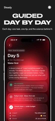 Steady: Quit Sugar Tracker iPhone screenshot