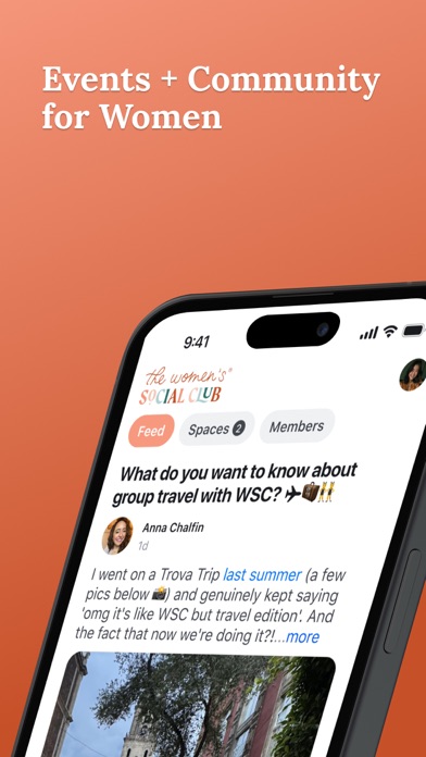 The Women's Social Club iPhone screenshot 1 - Social Networking app