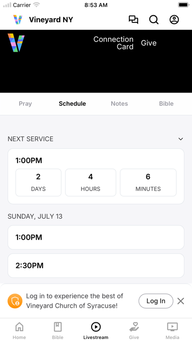 VineyardNY Church Screenshot