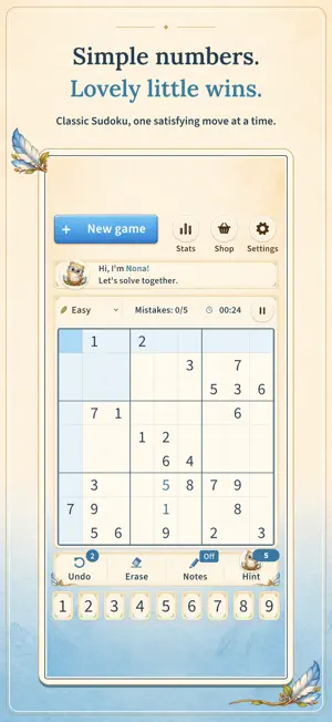 Nine Nests Cozy Sudoku Puzzles screenshot 1