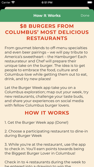 Columbus Burger Week Screenshot