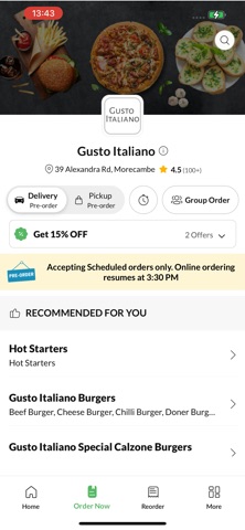 Gusto Italiano, iPhone screenshot