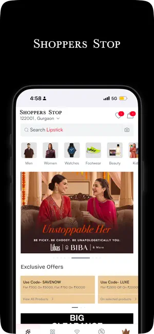 Shoppers Stop Fashion Shopping iPhone screenshot 1
