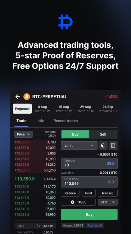 Deribit: BTC Options & Futures screenshot-3