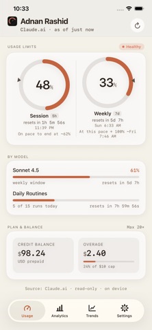 Clauge - Token Analytics screenshot