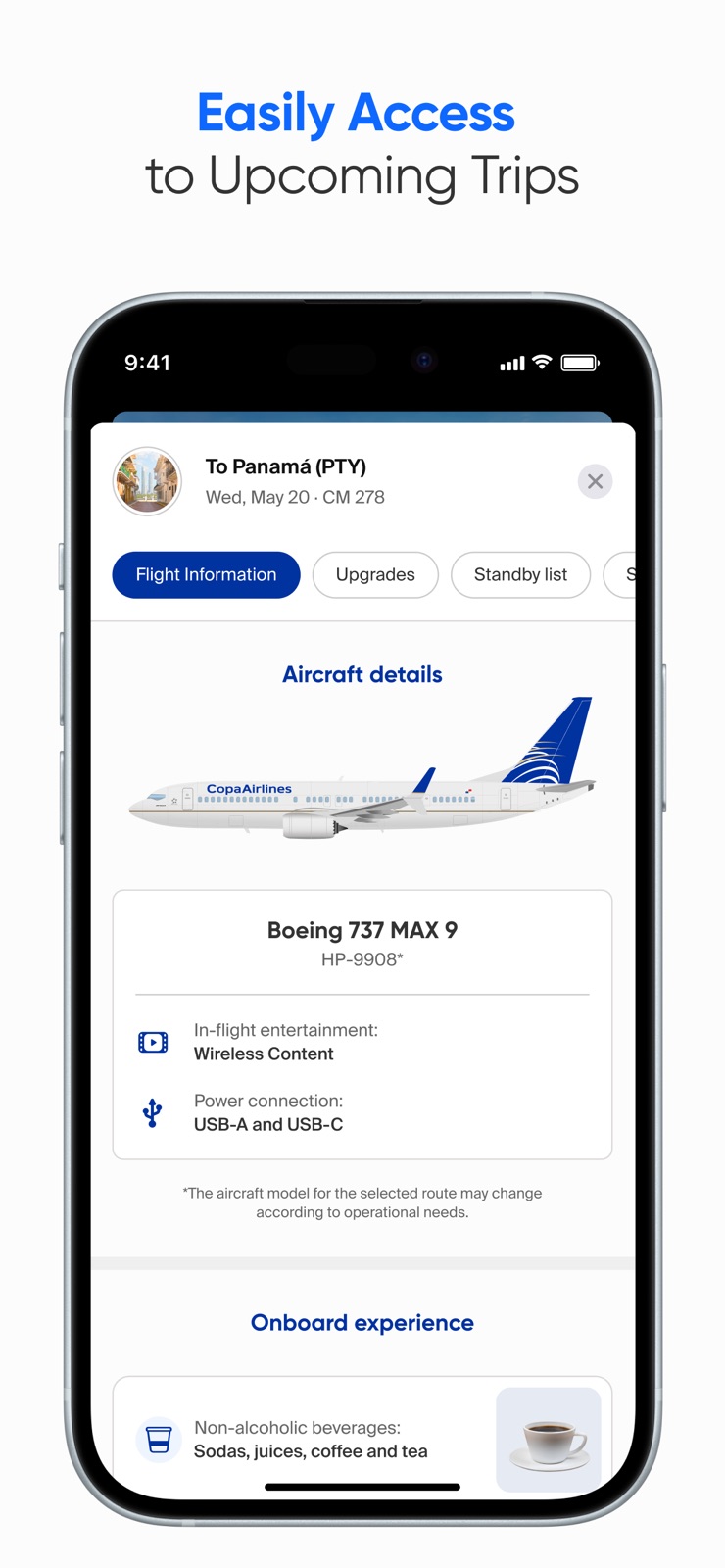Copa Airlines iphone screenshot 3