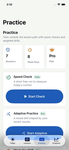 KeyChamp: Typing Lessons iPhone screenshot