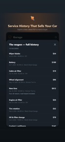 Car Maintenance Tracker: Log screenshot
