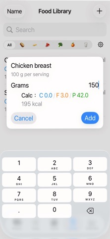 CFP Tracker - Calorie & Macro Screenshot 4 of 6