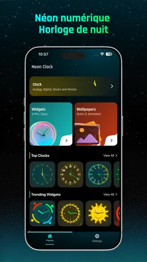 Capture d'écran de Horloge De Nuit Numérique Néon sur iPhone 1