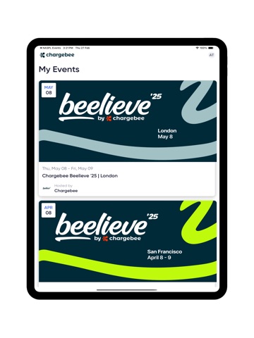 Chargebee Events iPad screenshot