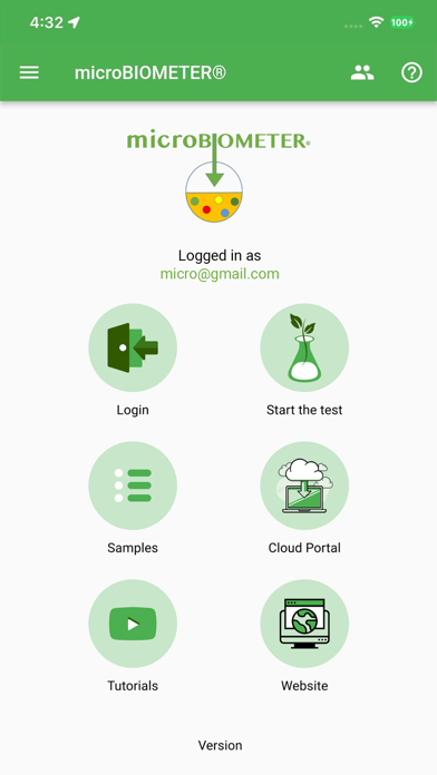 microBIOMETER® Reader Screenshot