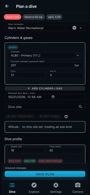 Dive Wise App screenshot 1