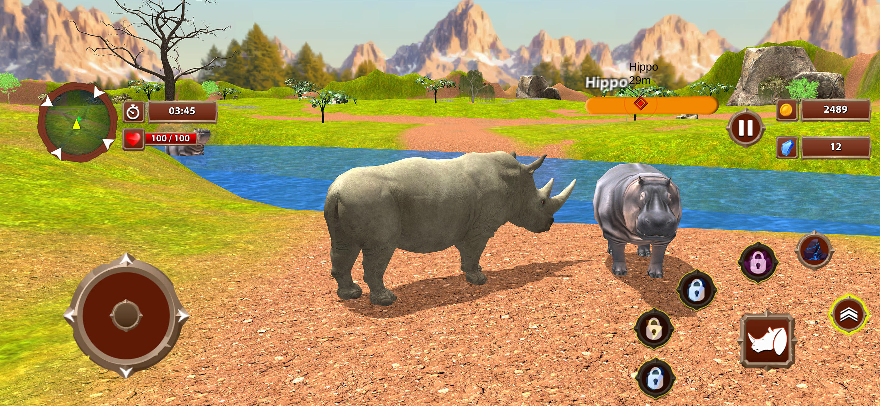 Virtual Wild Rhino Family Sim